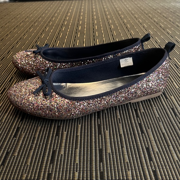 JOE FRESH - Rainbow Sparkles with Navy trim ballet flat (SZ6.5/7) - Picture 5 of 9